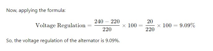 ALT - voltage regulation formula