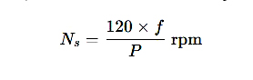 Squirrel Cage Induction Motor synchronous speed (Ns​)