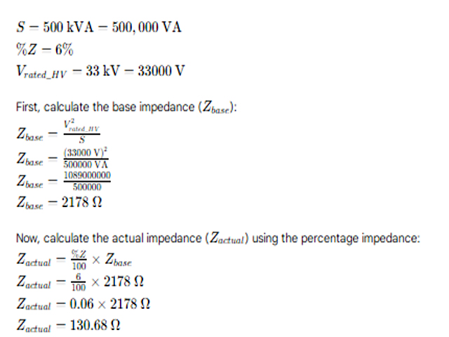 percentage impedance 