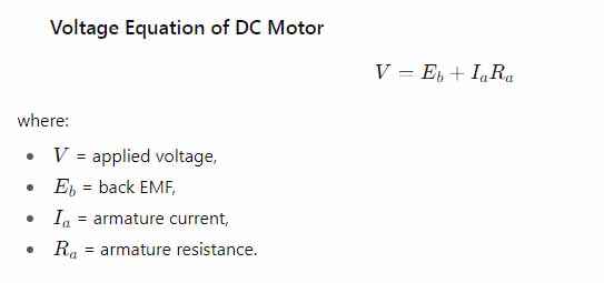 Voltage equation of DC Motor