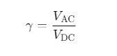 Half Wave Rectifier Riple Factor